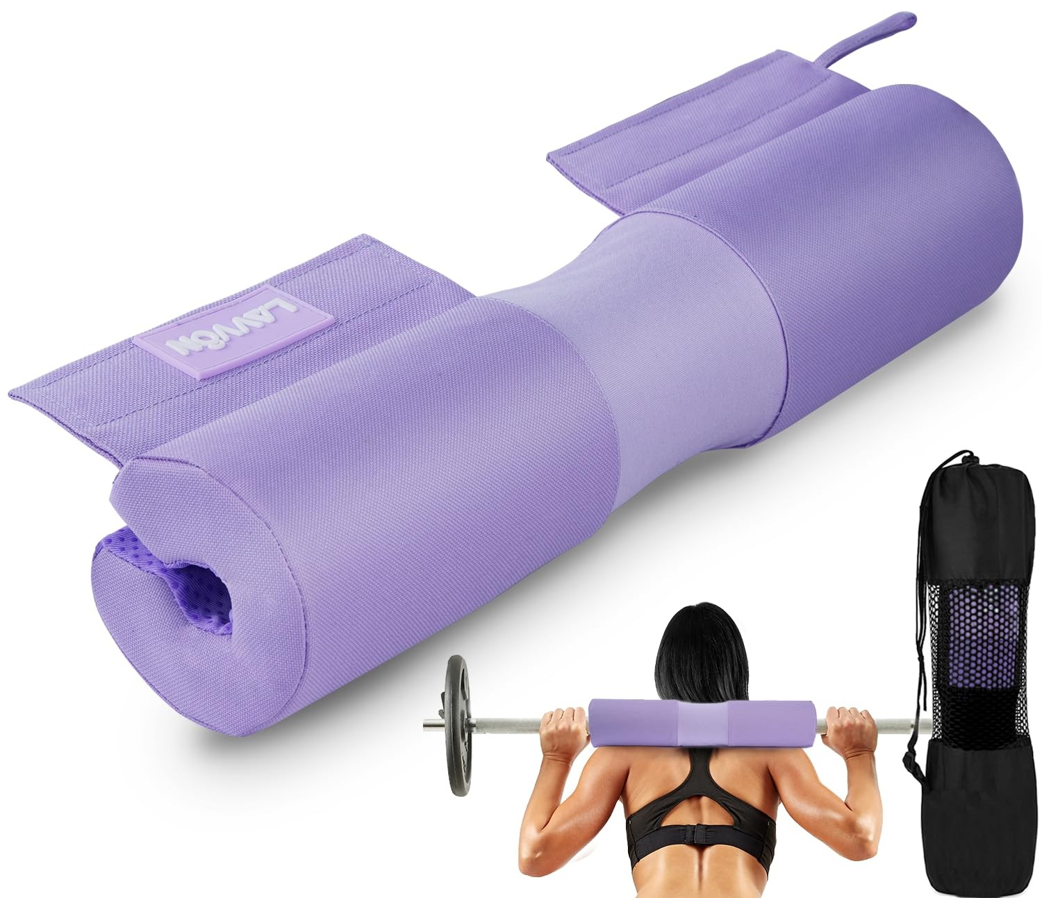 Thick Foam Barbell Pad for Squats, Lunges, Hip Thrusts - Anti-Slip Cushion