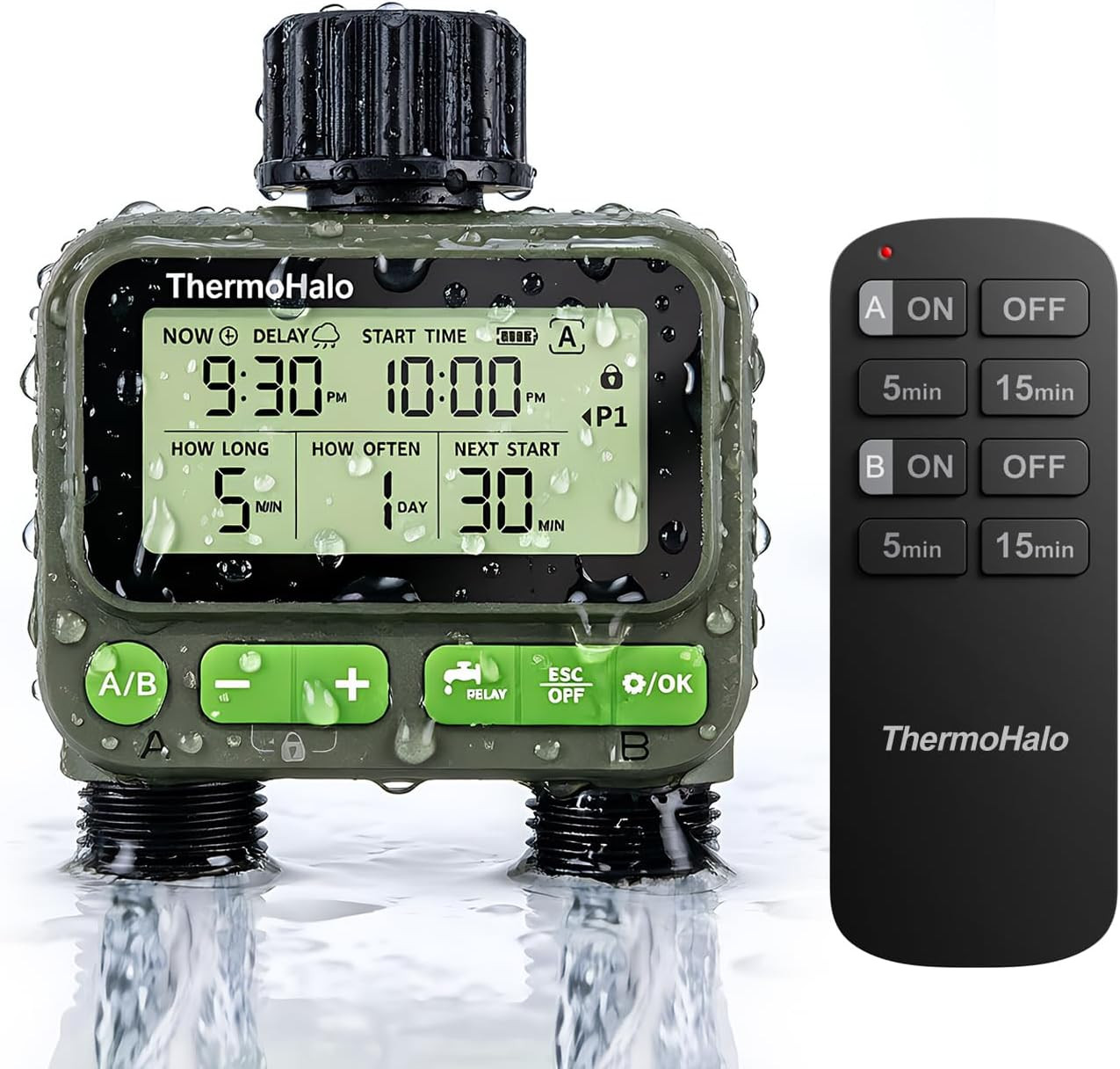 Smart Sprinkler Timer - 8-Zone Remote Control, Waterproof Hose Timer
