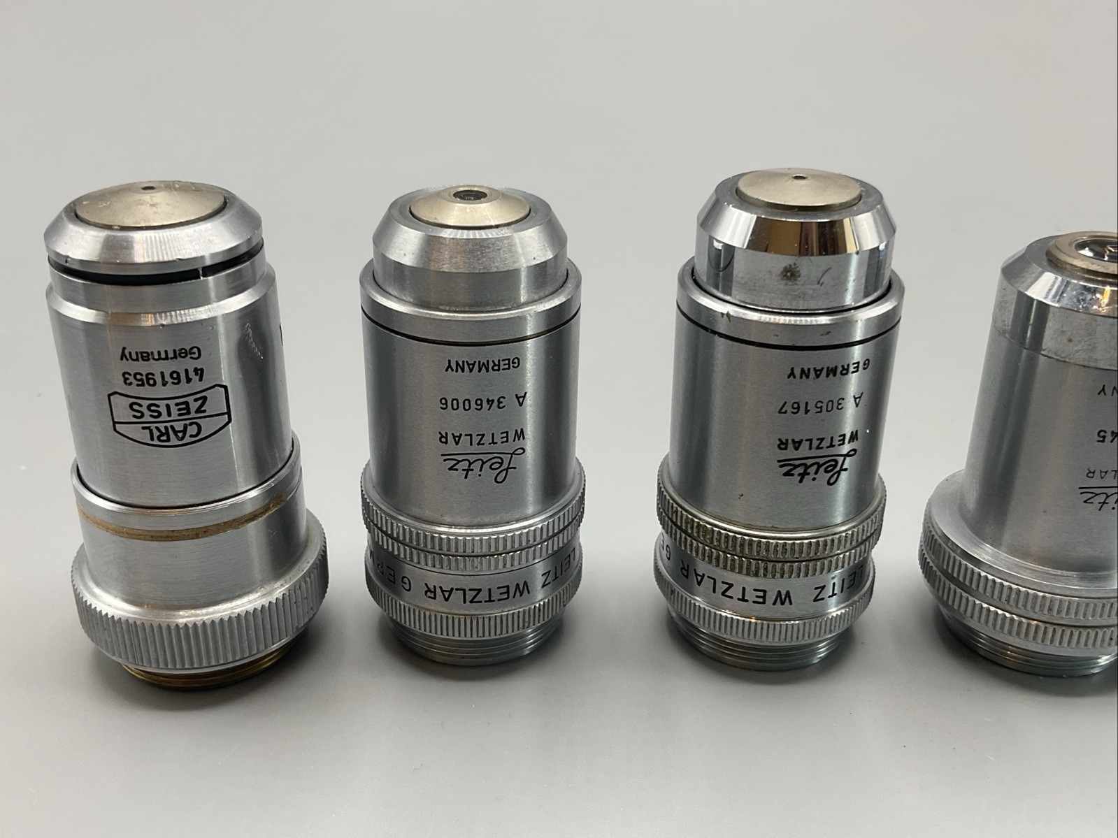 Lot Of 7 Microscope Objectives: Nikon Zeiss Leitz Olympus Beck
