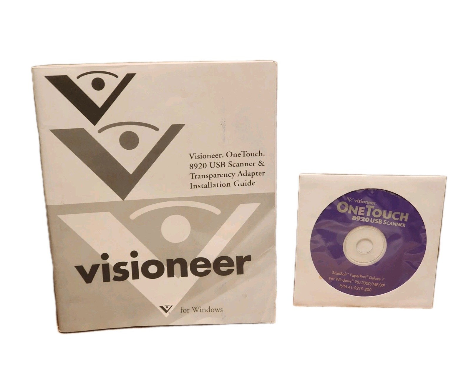 VISIONEER ONETOUCH 8920 USB SCANNER FOR WINDOWS INSTALLATION GUIDE & SOFTWARE CD