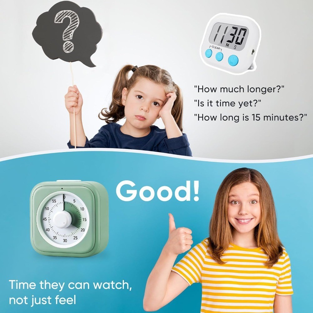 60 Minute Visual Timer for , Silent Countdown Clock, Time Management Tool