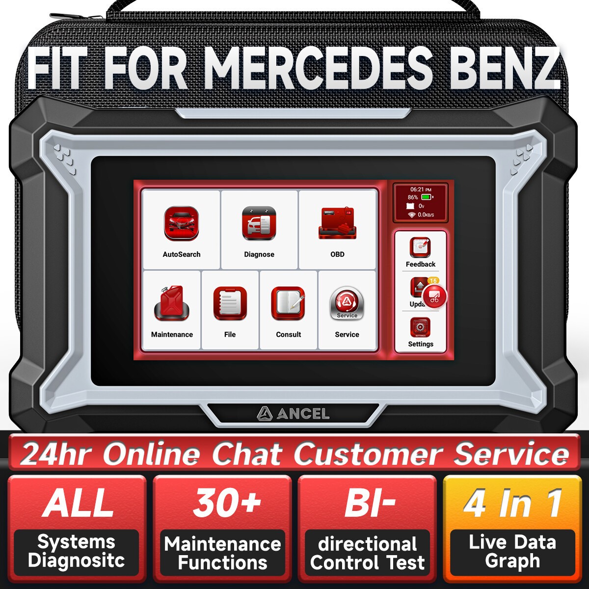 For BENZ Bidirectional ECU Coding All System OBD2 Scanner Diagnostic Tool SAS