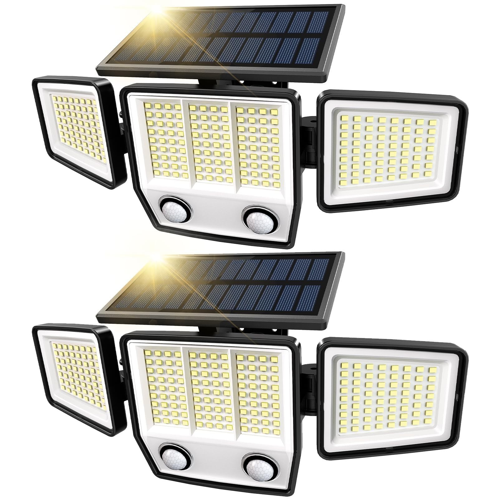MDCMDCM Solar Motion Sensor Outdoor Lights Waterproof - 3000LM 3 Modes Securi...