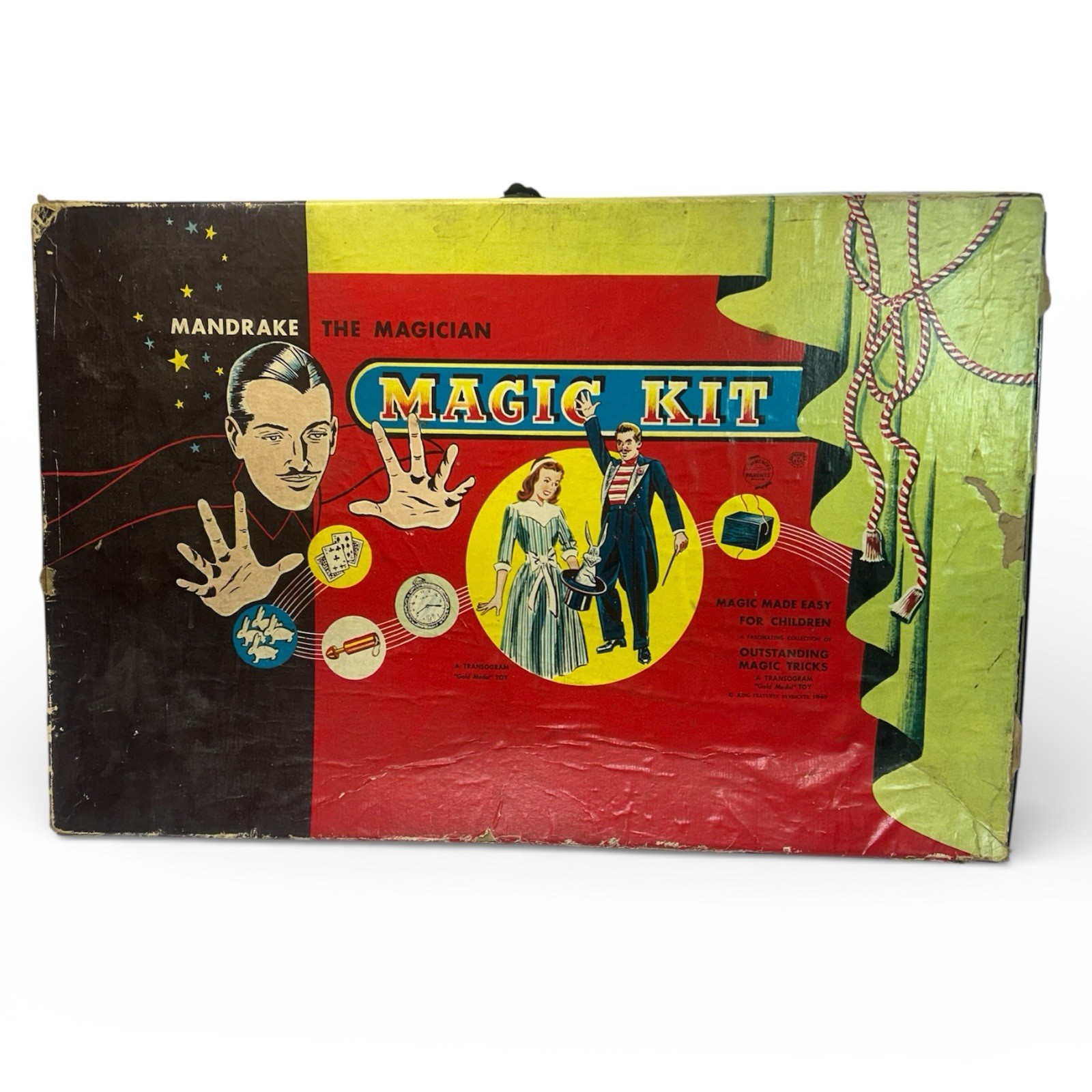 Vintage Mandrake the Magician Magic Kit Nearly Complete w/ Box Instructions