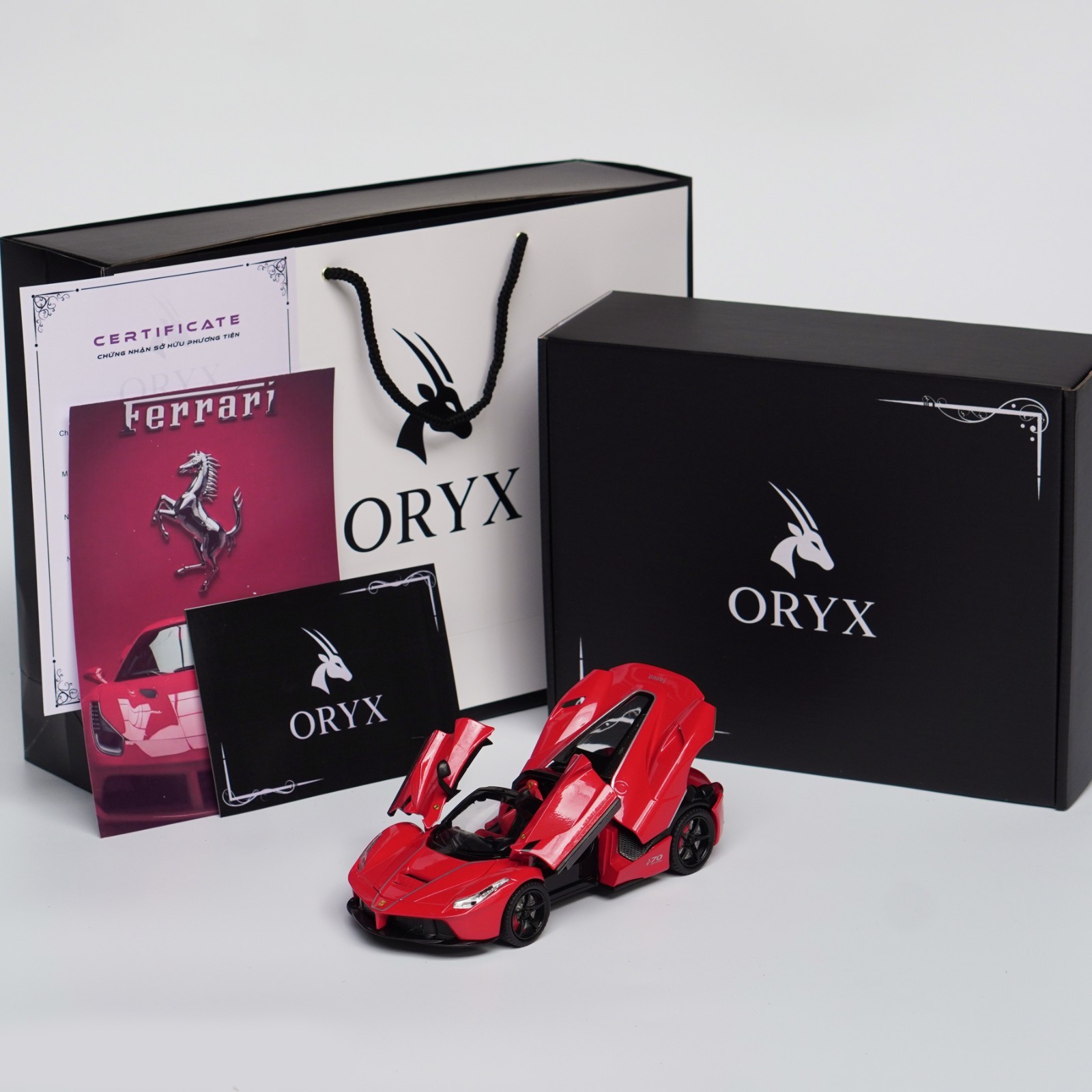 Ferrari 1:24 Model Car Frame Custom Text Gift Box LED Display Case