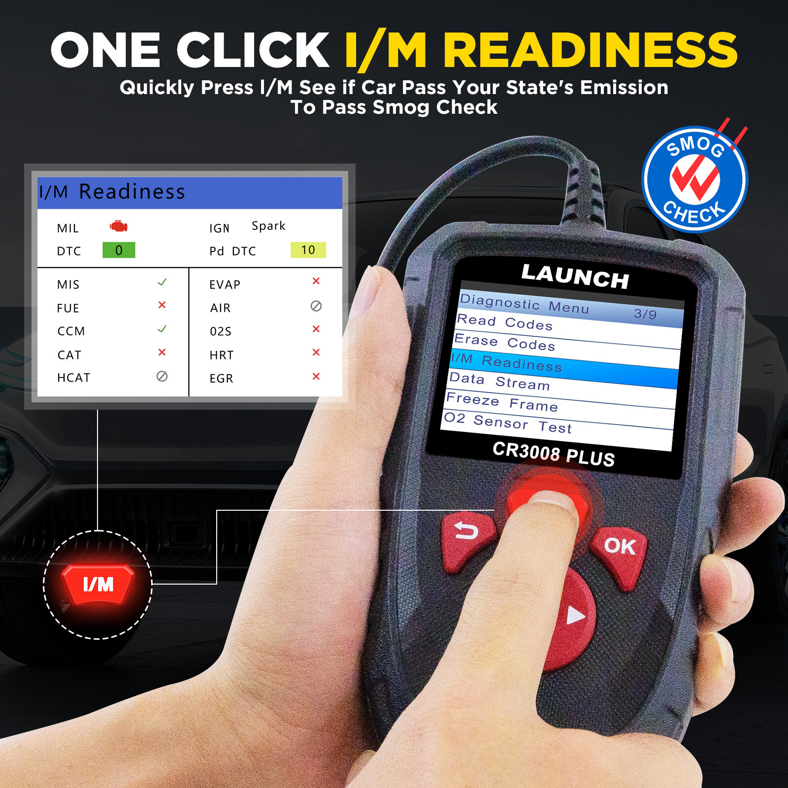LAUNCH CR3008 PLUS Fault Code Reader Scanner OBD2 EOBD Car Diagnostic Scan Tool