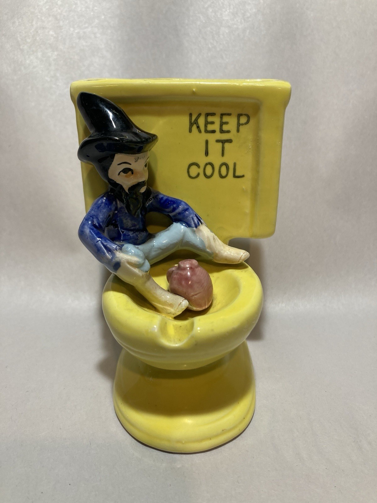 Vintage Giftcraft Japan Hillbilly Moonshine "Keep It Cool" Toilet Planter