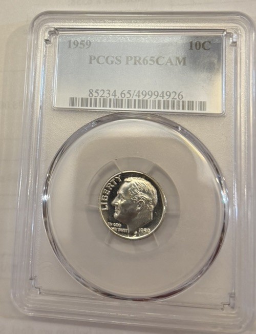 1959 PCGS Roosevelt PR65Cam, Silver & Nice Devices