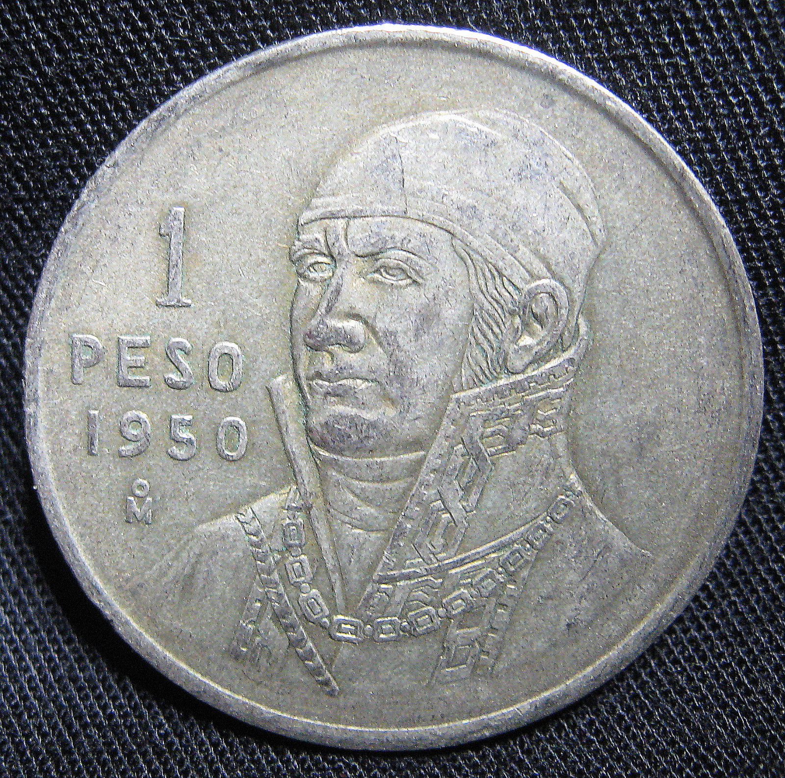 1950 30% Silver Mexican 1 Peso - JOSE MARIA MORELOS ROUND MEXICO BULLION COIN