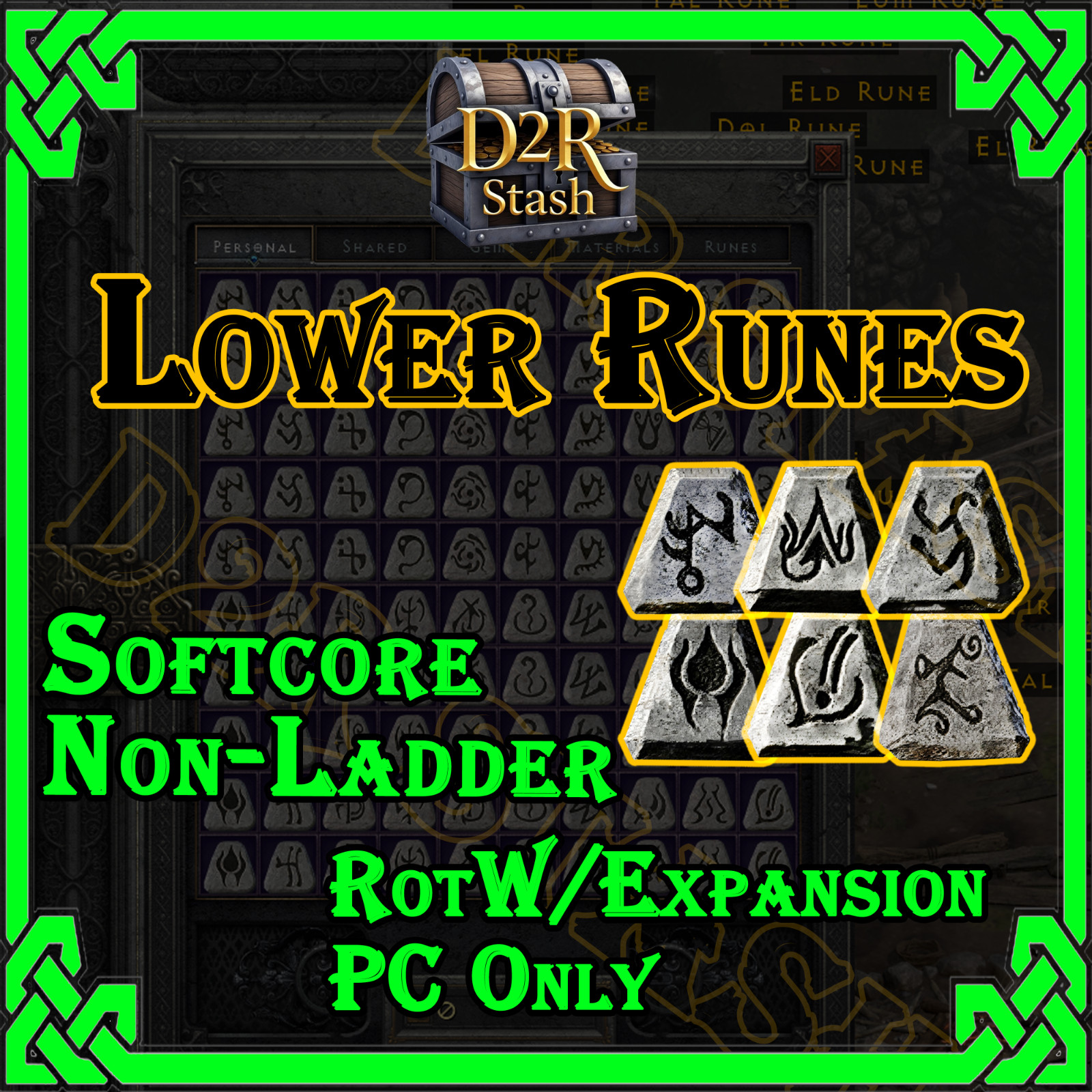 Low Mid Runes Diablo 2 Resurrected d2r Non ladder Softcore PC El -  Mal