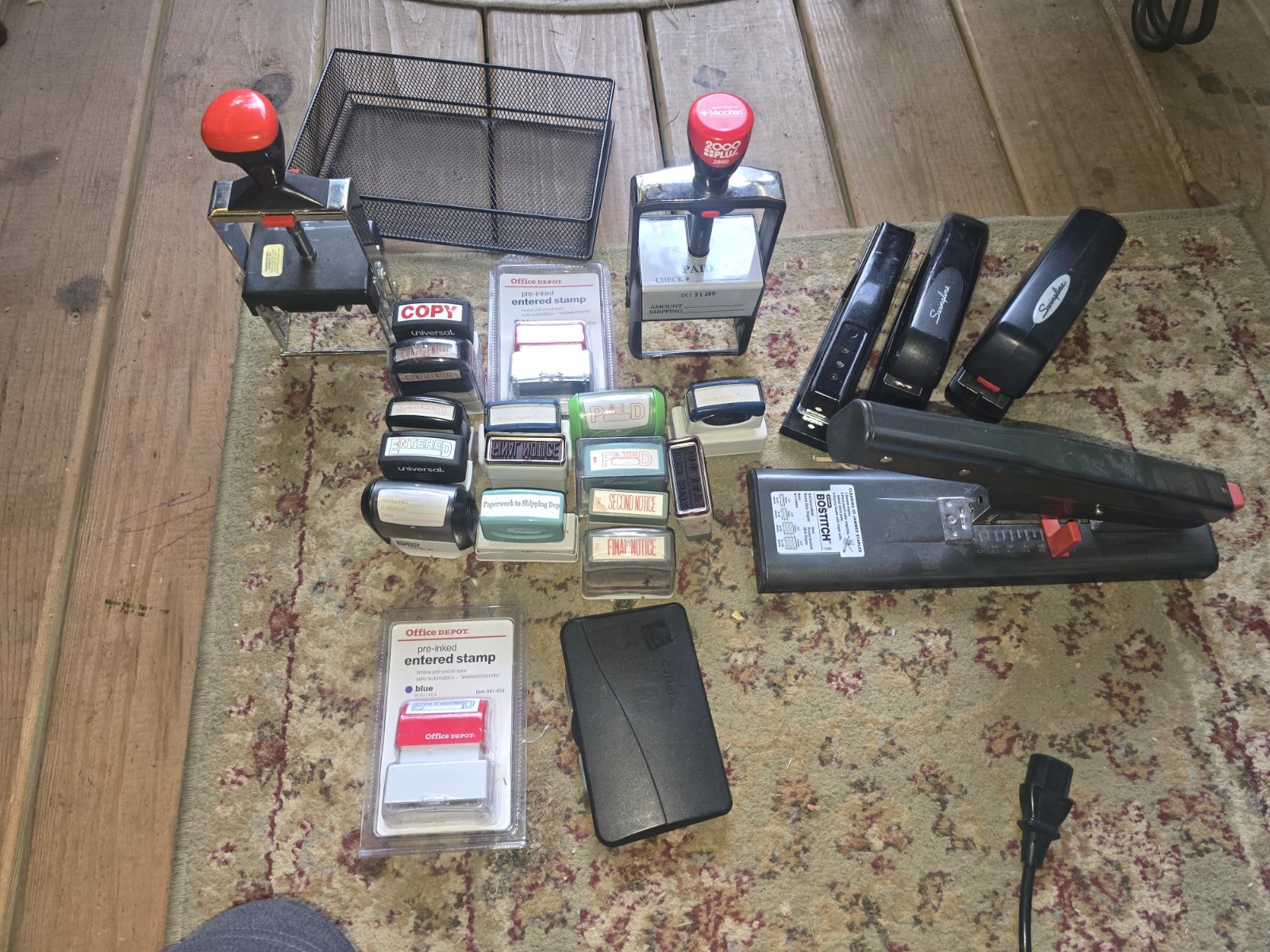 Rubber Office Stamps And Staplers Vintage Office Supplies Movie Props