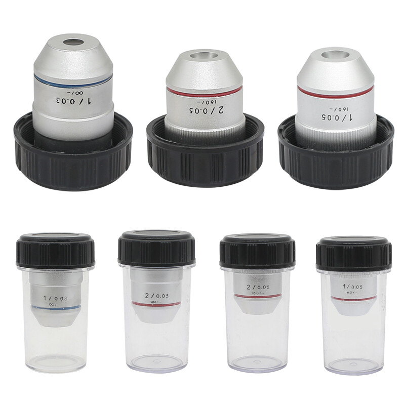 1X 2X Achromatic Infinity Objective Lens f 195 Biological Microscope RMS Thread