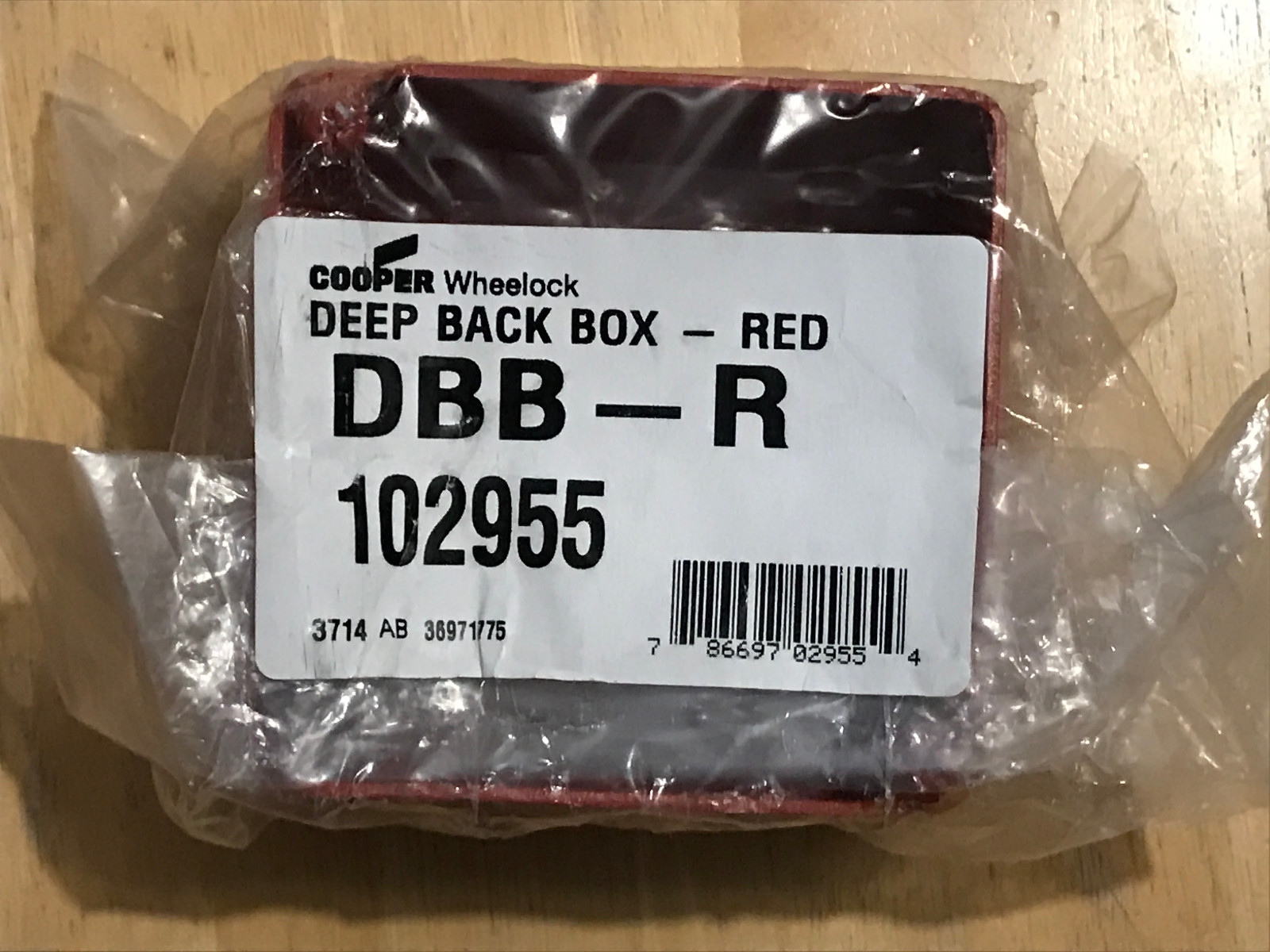 NEW Cooper Wheelock DBB-R Deep Back Box Red 102955 (4” x 4” x 2-3/16”) Fire Horn