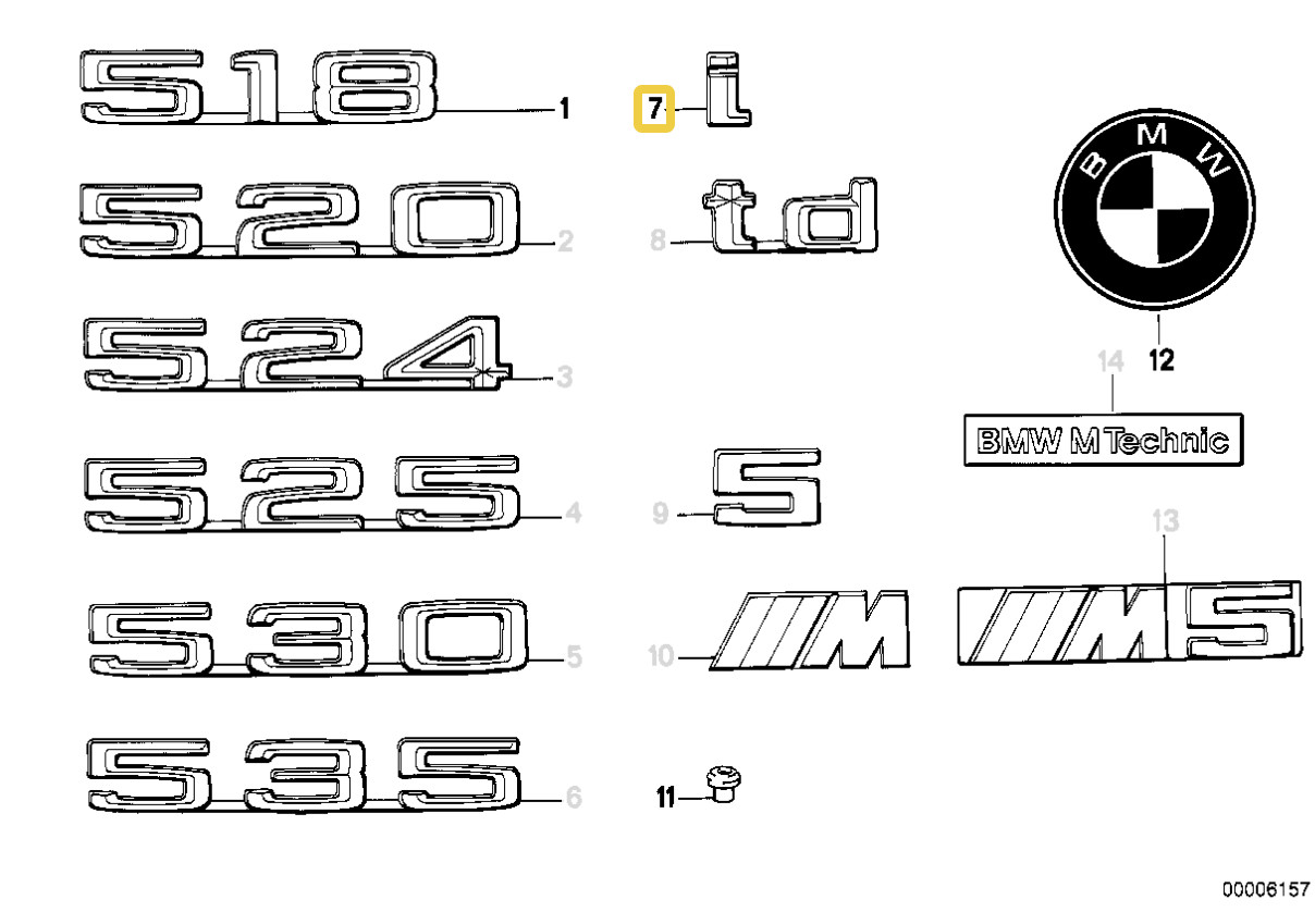 "I" badge for BMW E-34