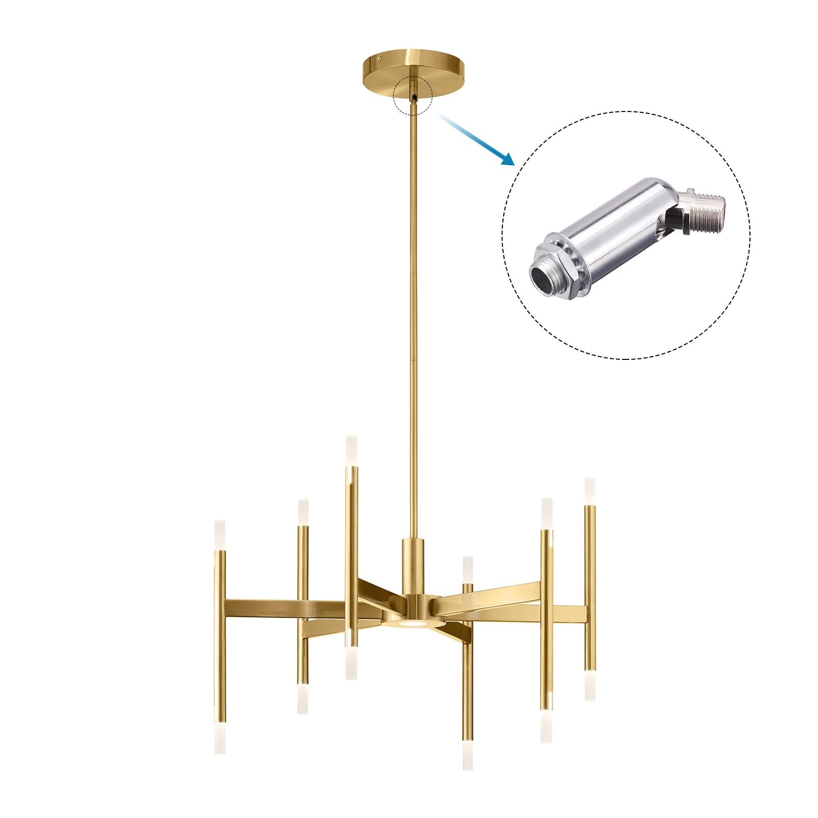 Sloped Ceiling Adapter 180 Degree Swivel M10 Thread for Chandelier Chrome 2Pcs
