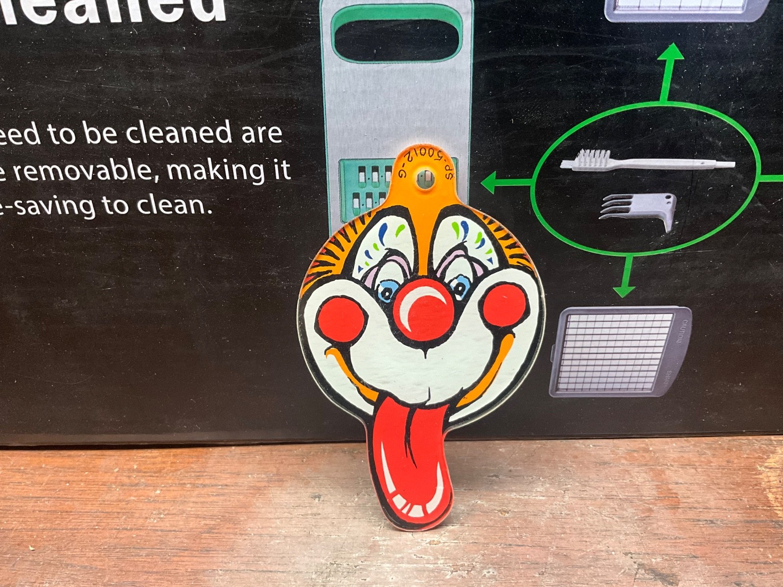 Cyclone Promo plastic pinball coaster prize high score clown tongue please read
