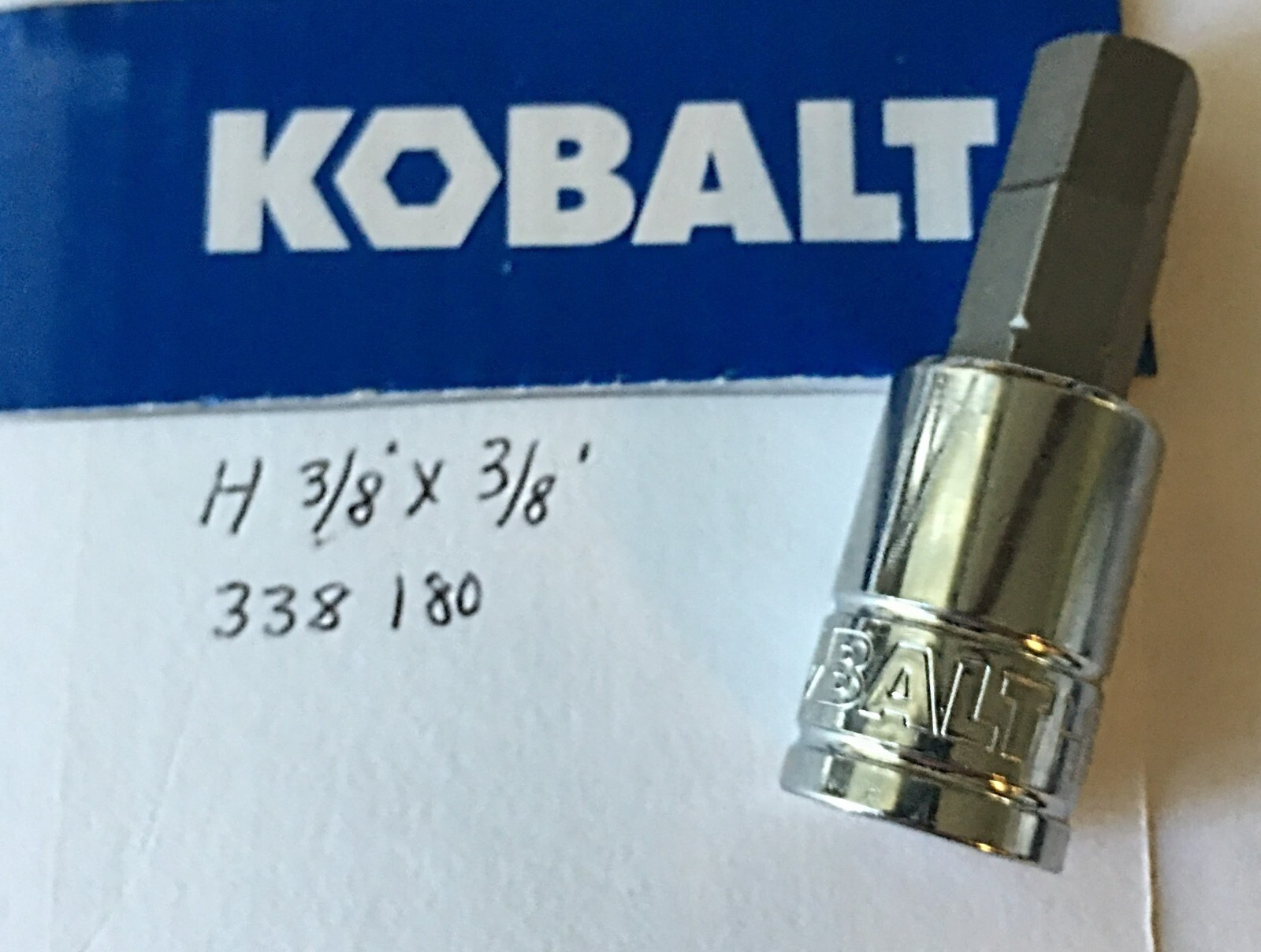 Kobalt H 3/8 x 3/8" Dr Hex Bit Socket 338180 Free Shipping