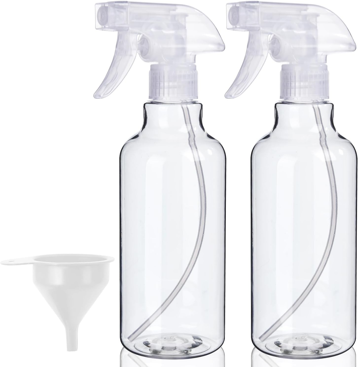 Plastic Spray Bottles (2-Pack, 16.9 Oz) Mist & Stream, Heavy Duty Spraying |