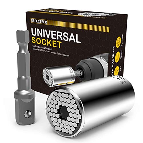Universal Socket, Self-adjusting Socket Fits Standard S: 1/4" - 3/4" (7mm-19mm)