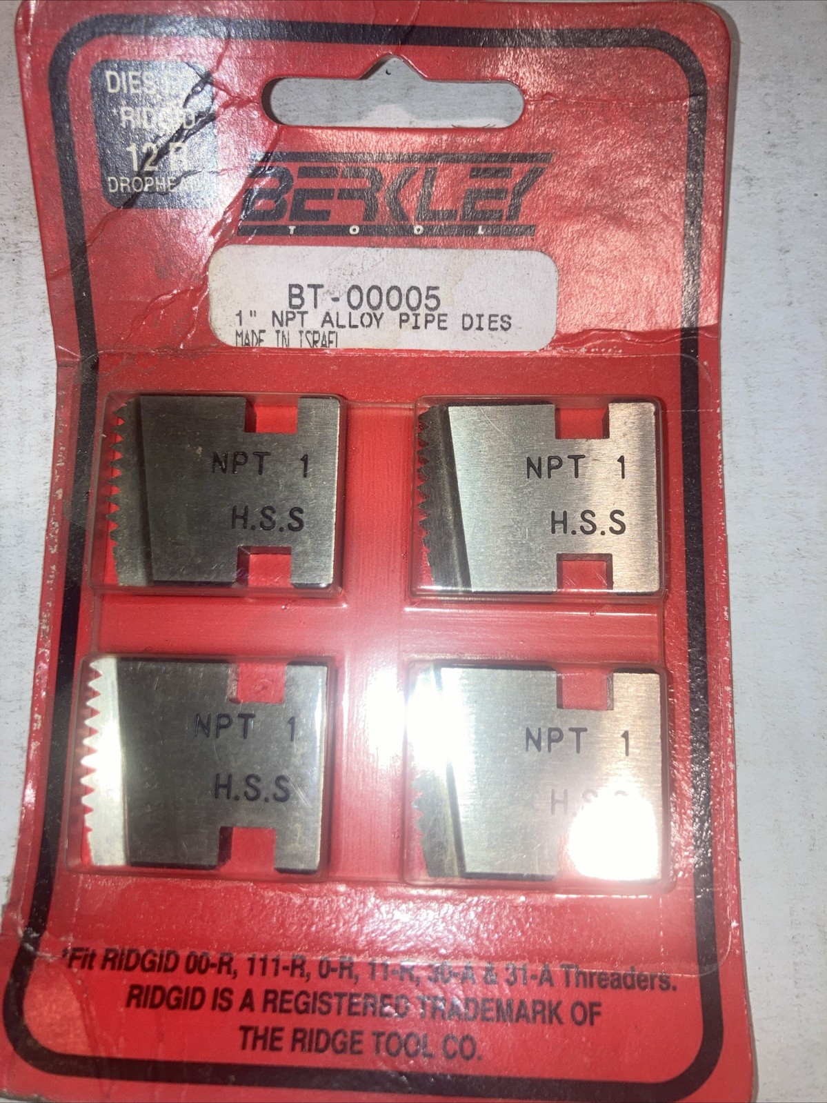 NEW Berkley 37880 1" NPT 11 1/2 tpi RH 12-R HS high speed dies die set Ridgid