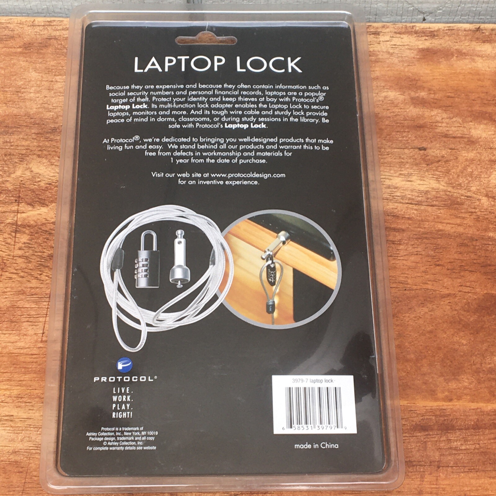 Protocol Laptop Security Lock Anti-Theft Combination Lock NIB 3979-7 Ashley Co.