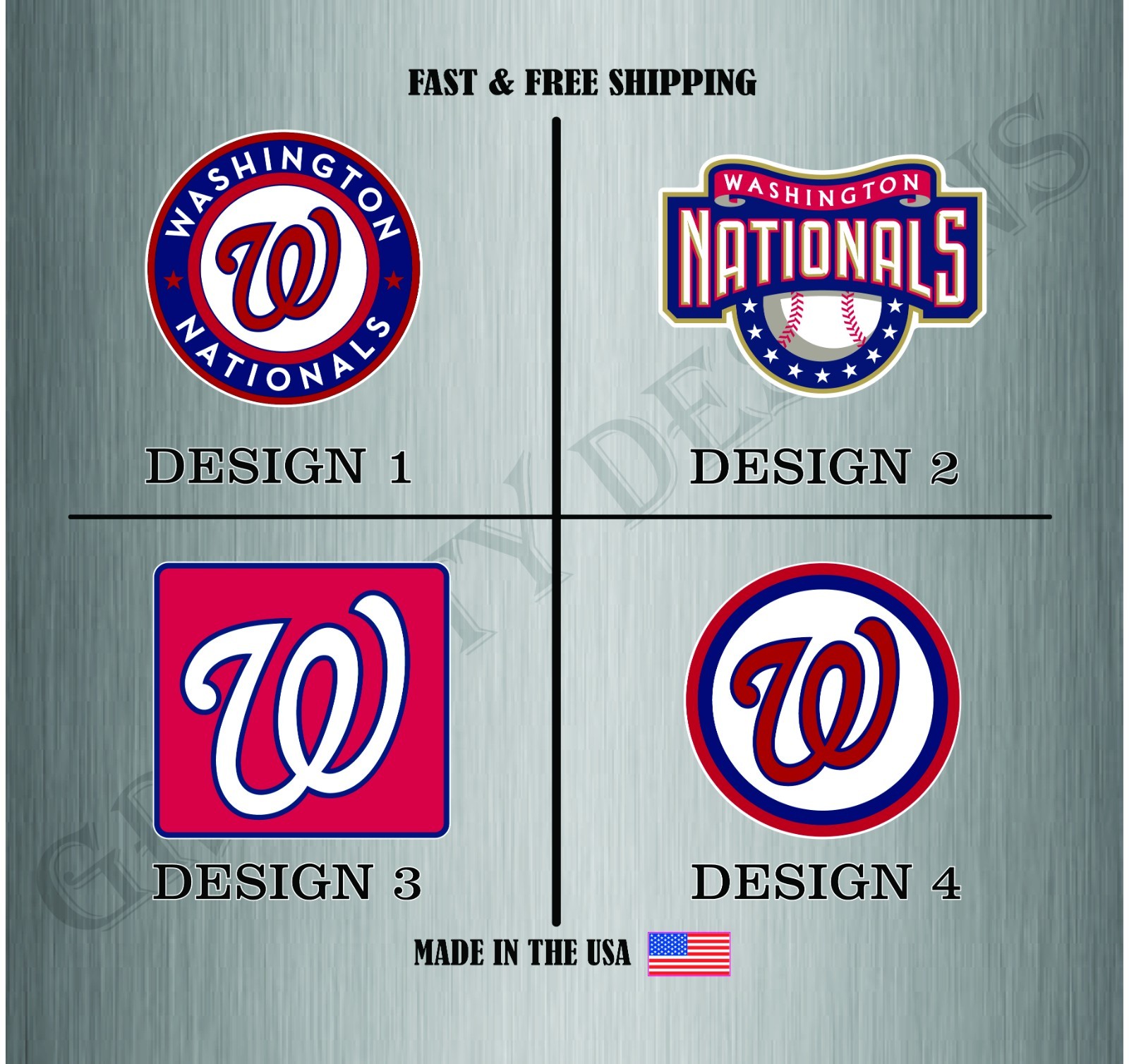 WASHINGTON NATIONALS BASEBALL MLB LOGO VINYL STICKER DECAL CAR TRUCK BUBBLE FREE