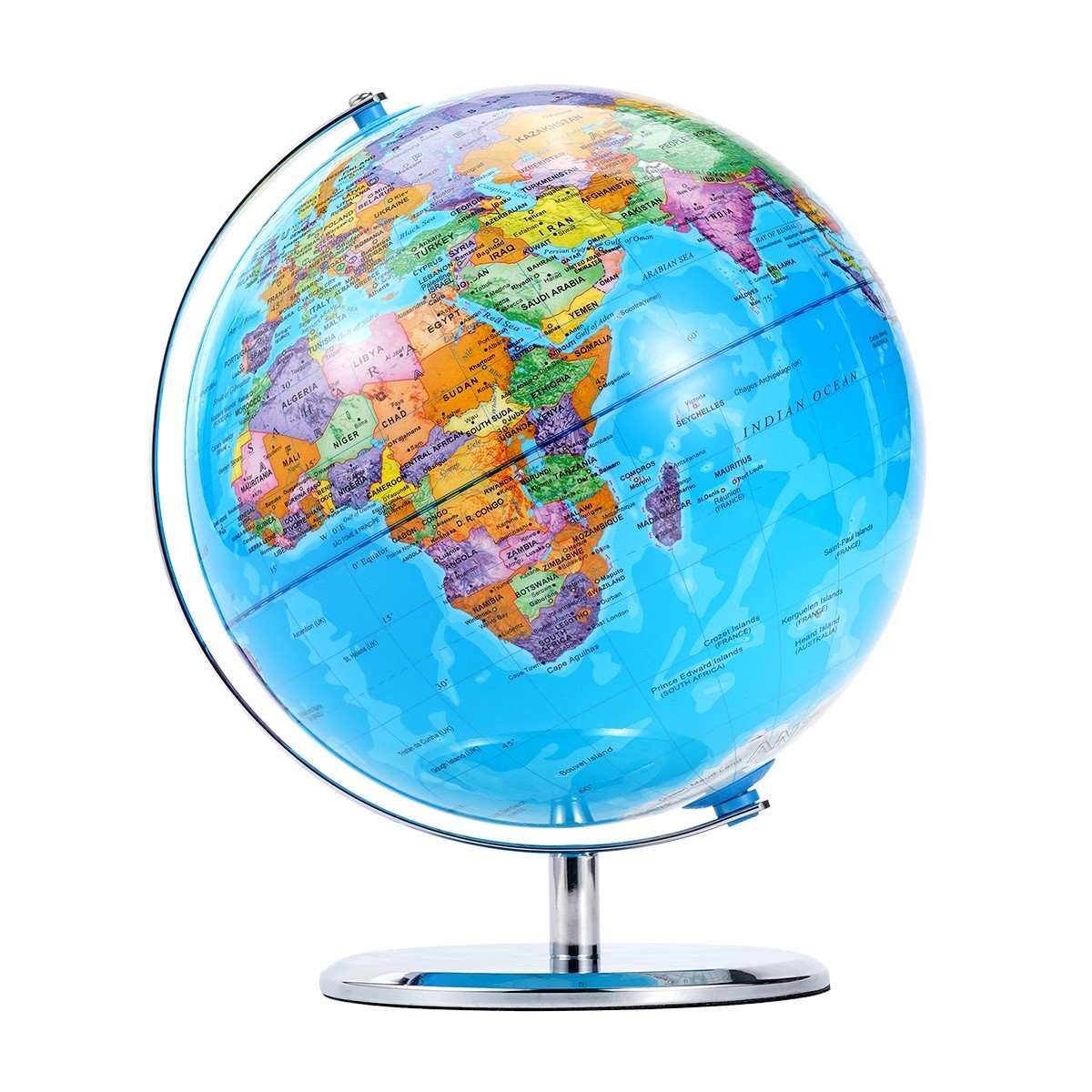 10" World Globe 360° Rotating Illuminated Education Globe w/ Lighted Map