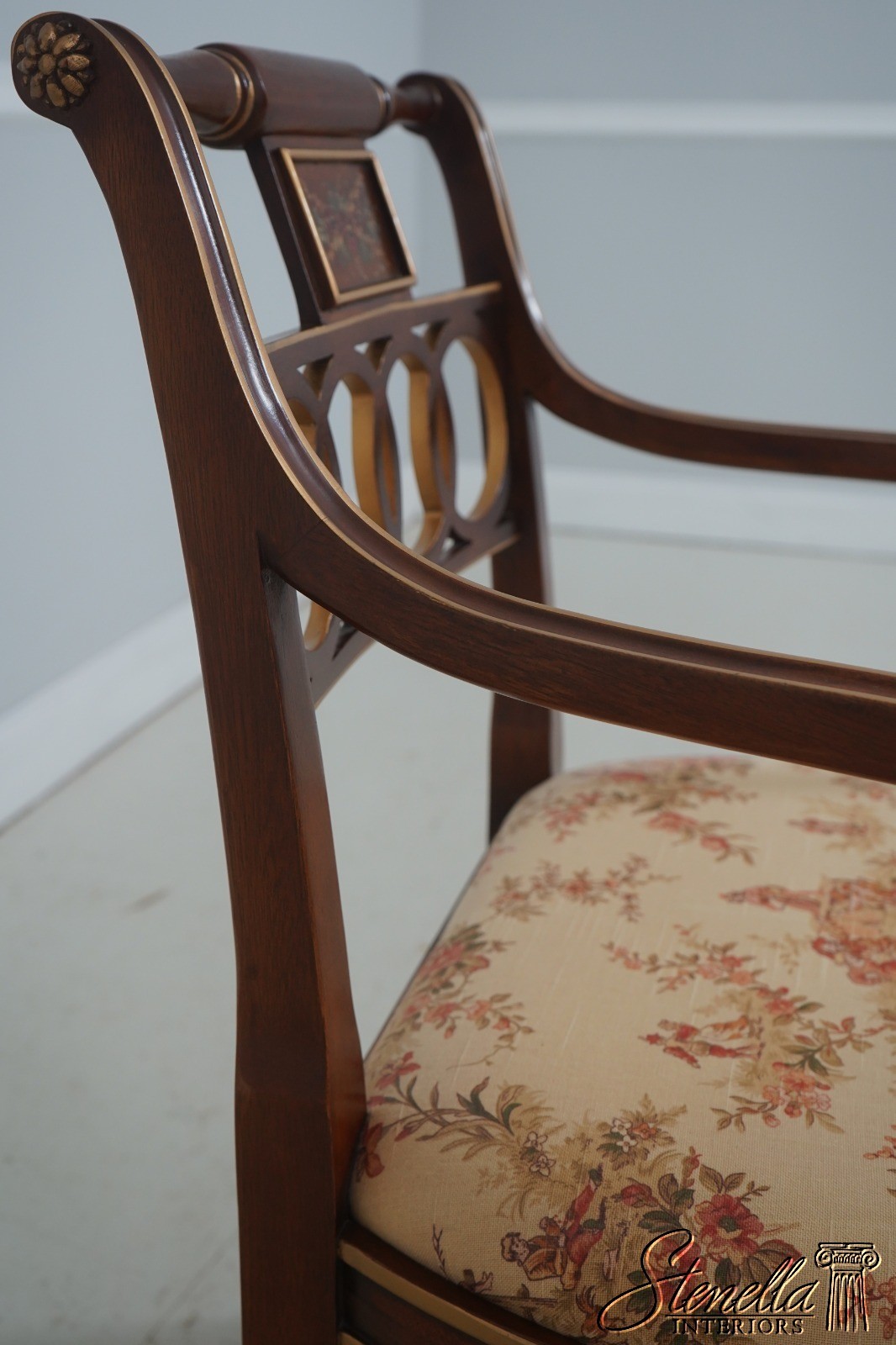 71774: Pair HICKORY CHAIR Regency Style Mahogany Armchairs