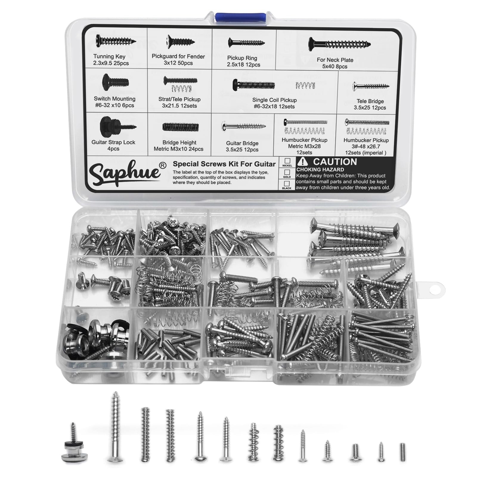 Guitar Screw Kit 201pcs for Fender Tele Strat - Repair & Replacement Parts