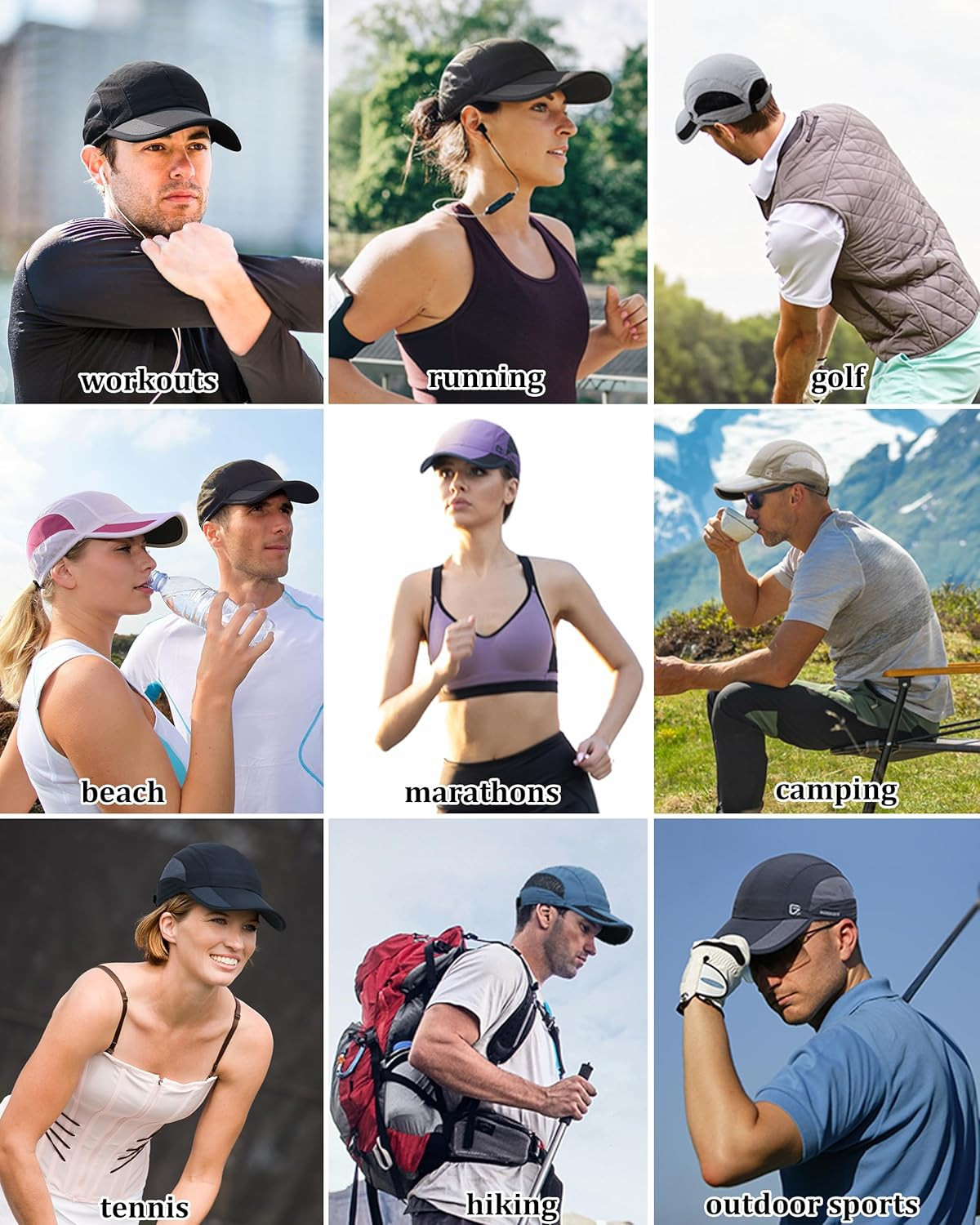 Quick Dry Running Hat Breathable Mesh Lightweight Sun Protection Cap