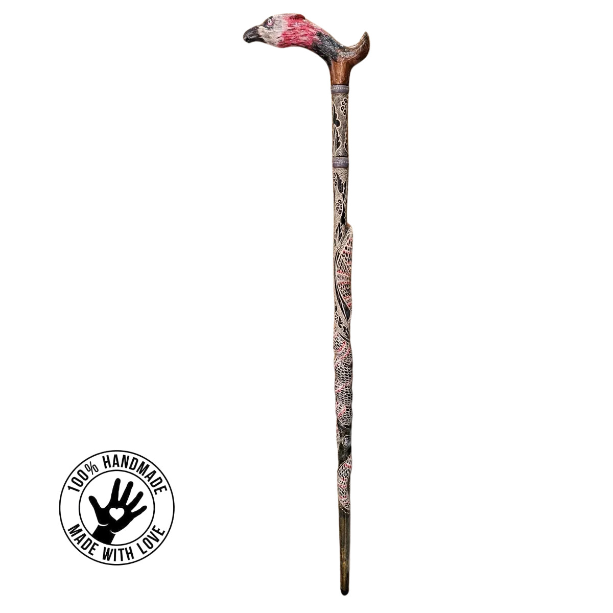 PERSONALIZED Hand Carved AMERICAN EAGLE Wooden Walking Stick Cane, Stick, Rod