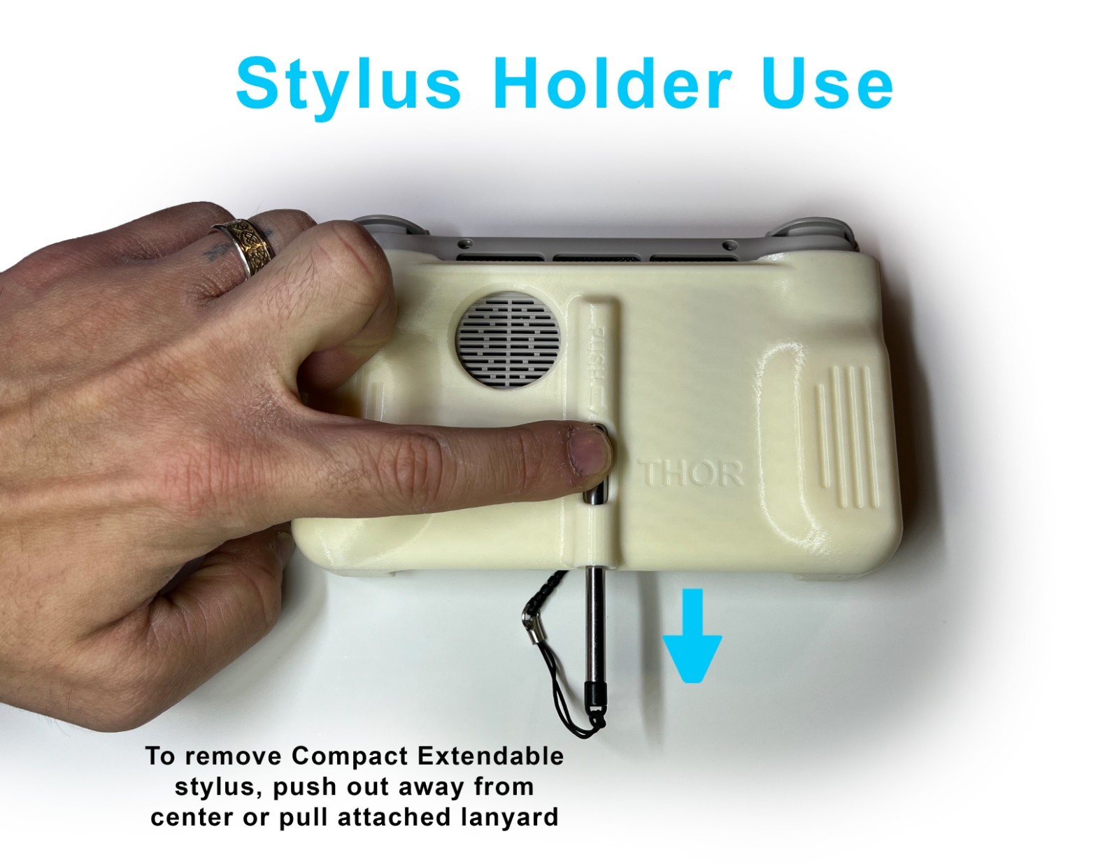 AYN Thor Compact Comfort Grip - 3D Printed - Built in Stylus Holder