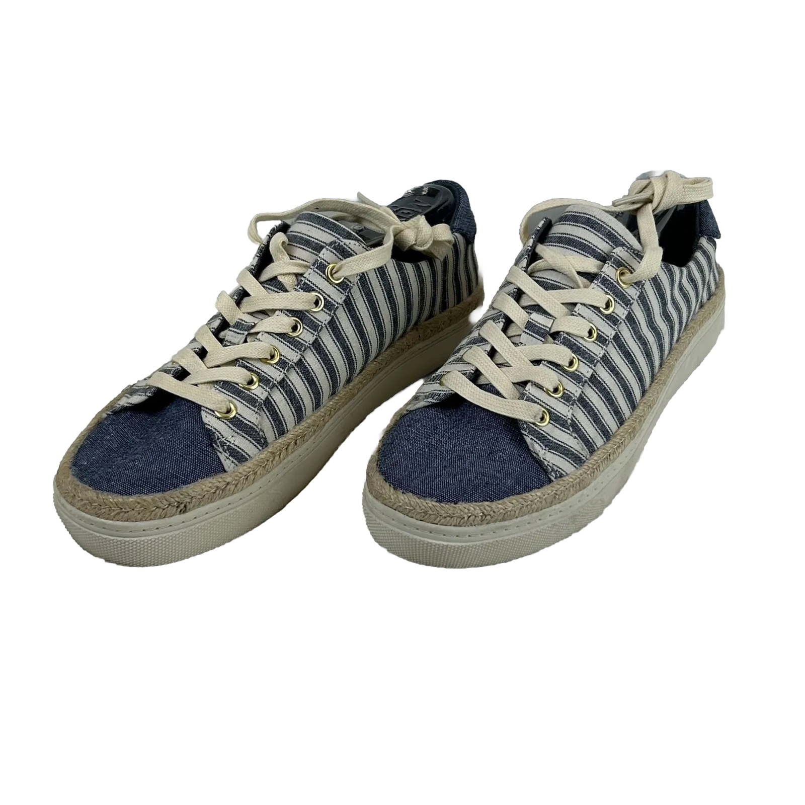Liz Claiborne Shoes Womens 7 M Belfer Espadrilles Sneakers Lace Up Blue Fabric