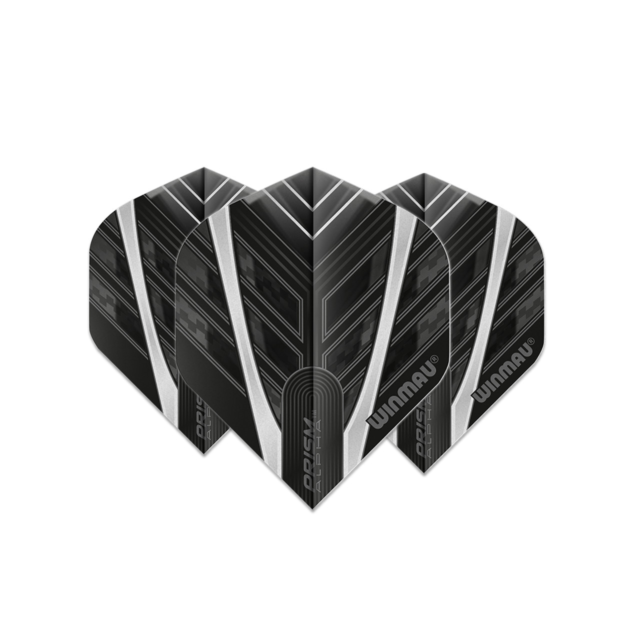 Winmau Prism Alpha Standard Dart Flight - Black, Grey & White