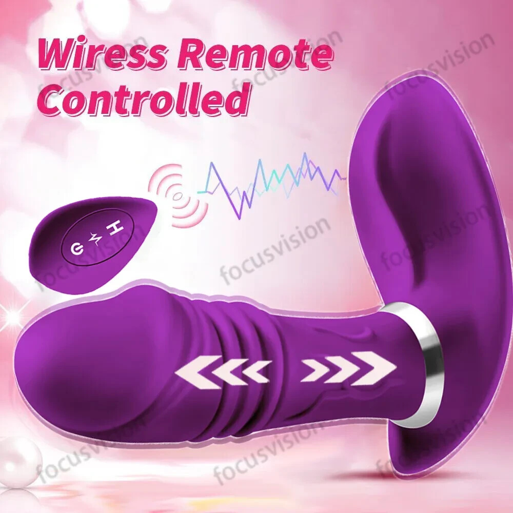 Wearable Thrusting Dildo G-Spot Vibrator Clit Massager Sex Toys For Women Remote