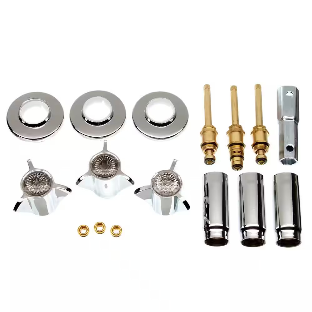 Tub/Shower 3-Handle Remodeling Trim Kit for Sayco in Chrome