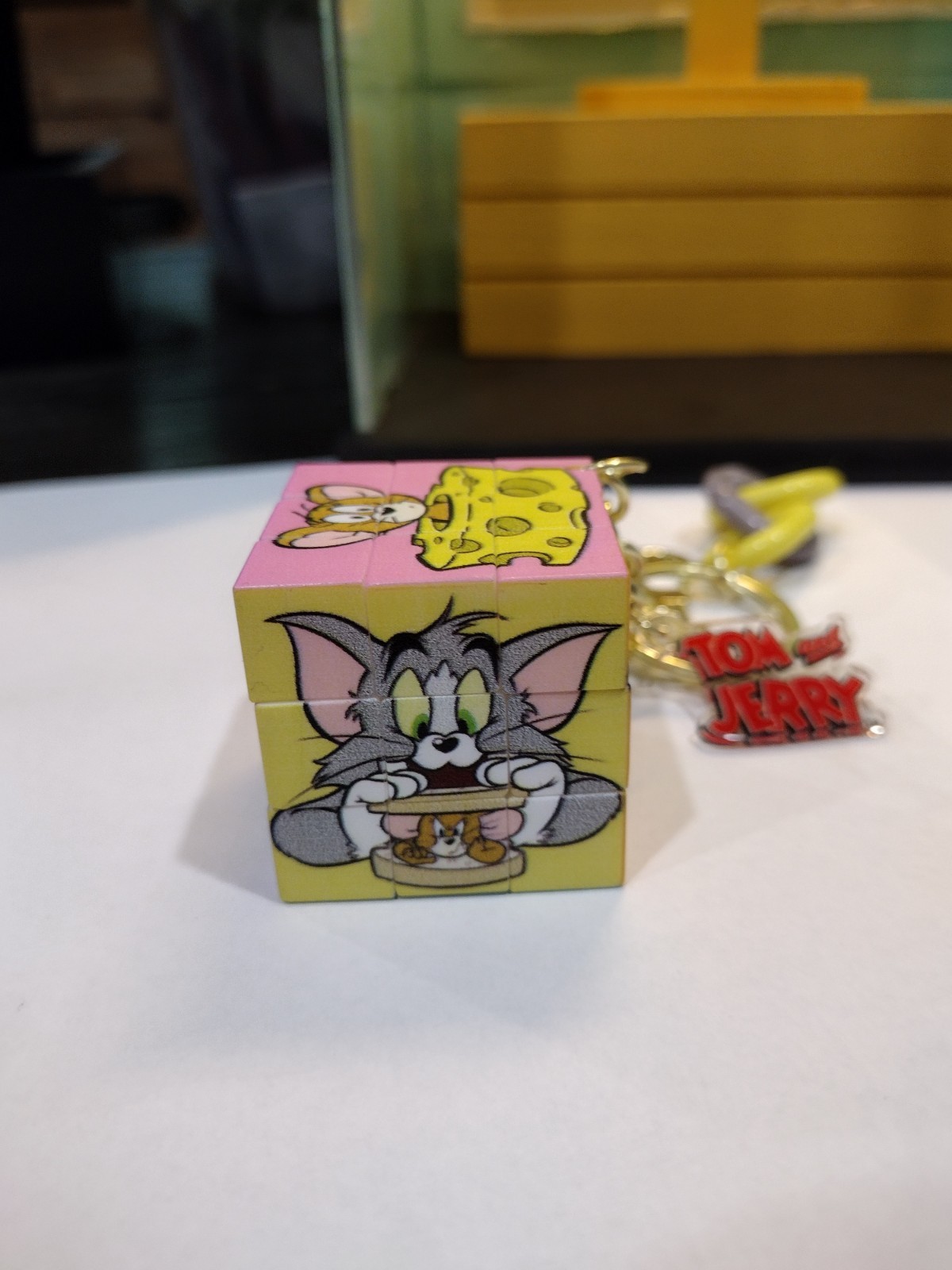 Tom and Jerry Mini Cube Puzzle Keychain Officially Licensed New Charm Key Ring