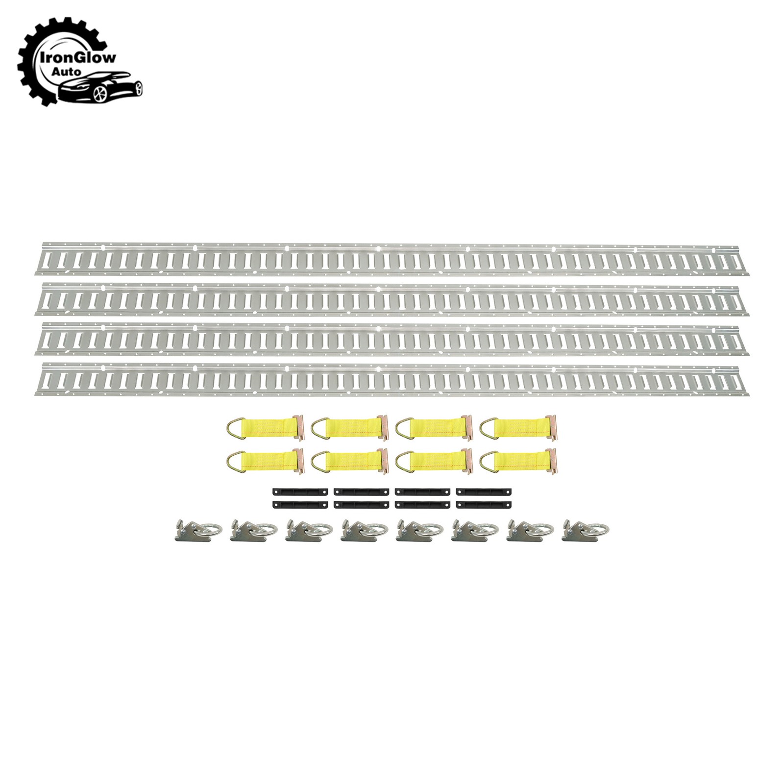 28 Piece 8' Galvanized E Track Rail Set Silver Finish For Large Cargo Trailers