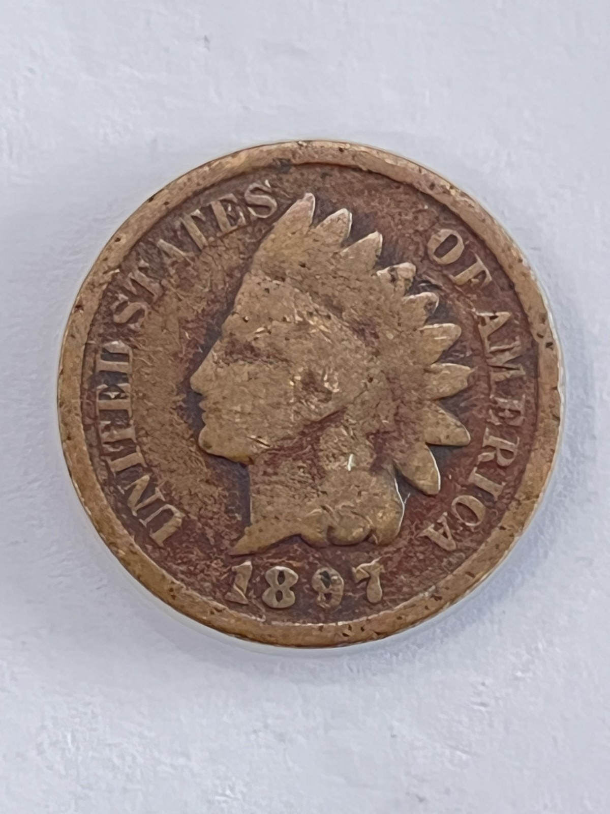 1897 Indian Head Cent – Fine Condition – Full Date – Nice Brown Coin