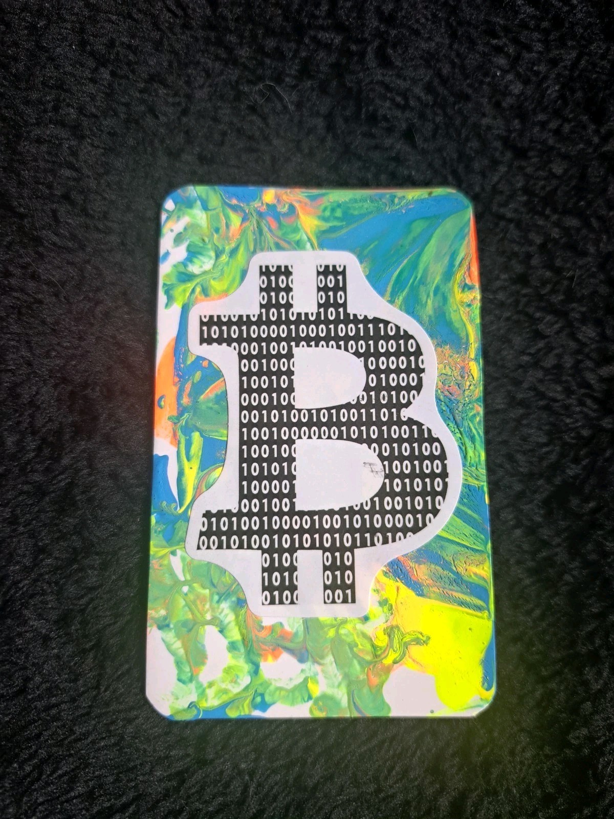 Bitcoin Crypto Art Card 1/1 *GLOWS UNDER BLACKLIGHT*