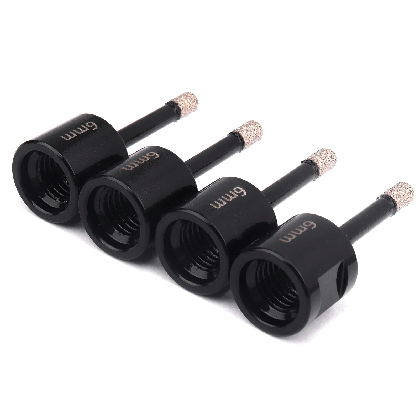 4Pcs 6mm M14 Diamond Coated Hole Saw Bits Dry For Granite Marble Tile Concrete