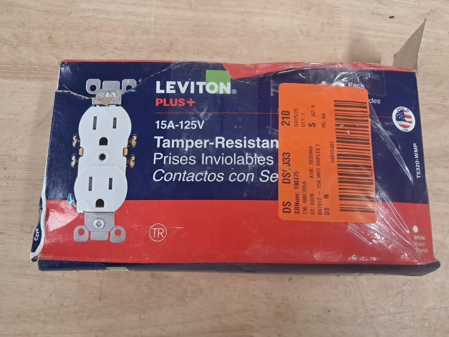 Leviton T5320-WMP 15 Amp 125V Tamper Resistant 10 Count