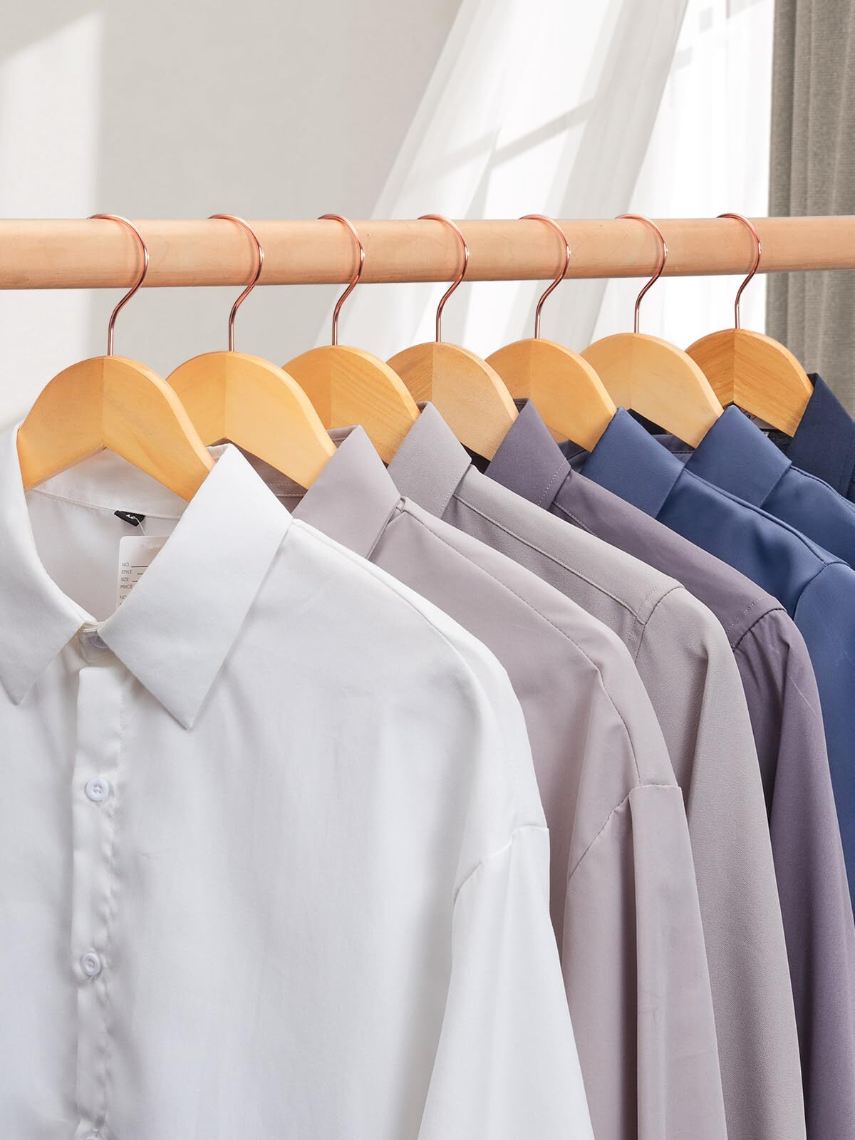 Wooden Hangers 20 Pack Durable Coat Hanger Wood Hangers with Bar Premium Suit...