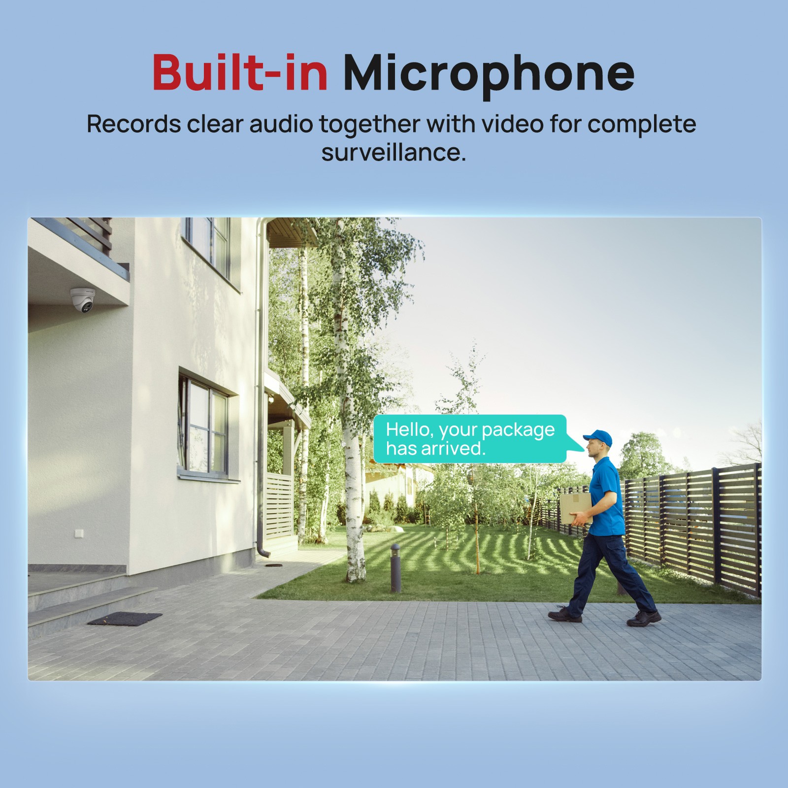 VIKYLIN 5MP IR Night Vision IP Camera Built-in Microphon Human Vehicle Detection