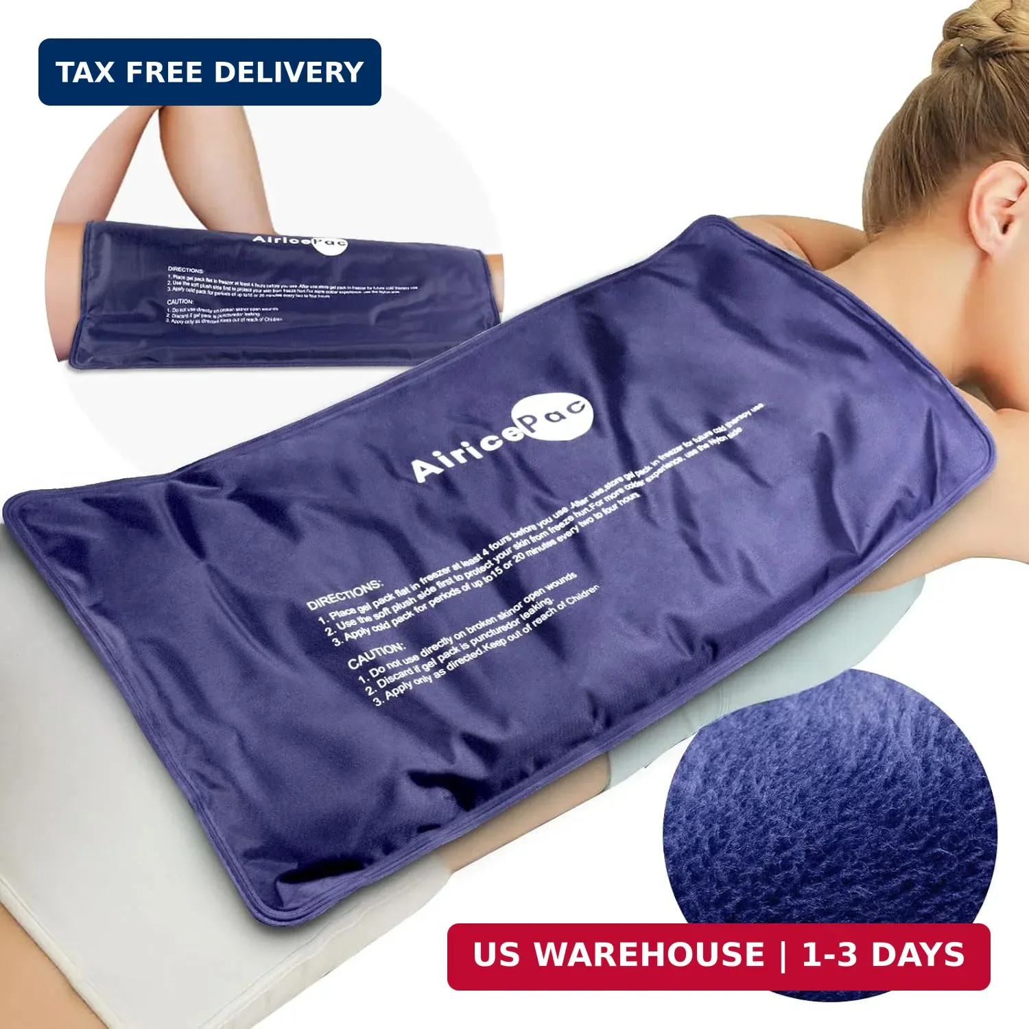 AiricePac Extra Large Gel Flexible Back Ice Packs for Injuries Reusable, 11"x 20