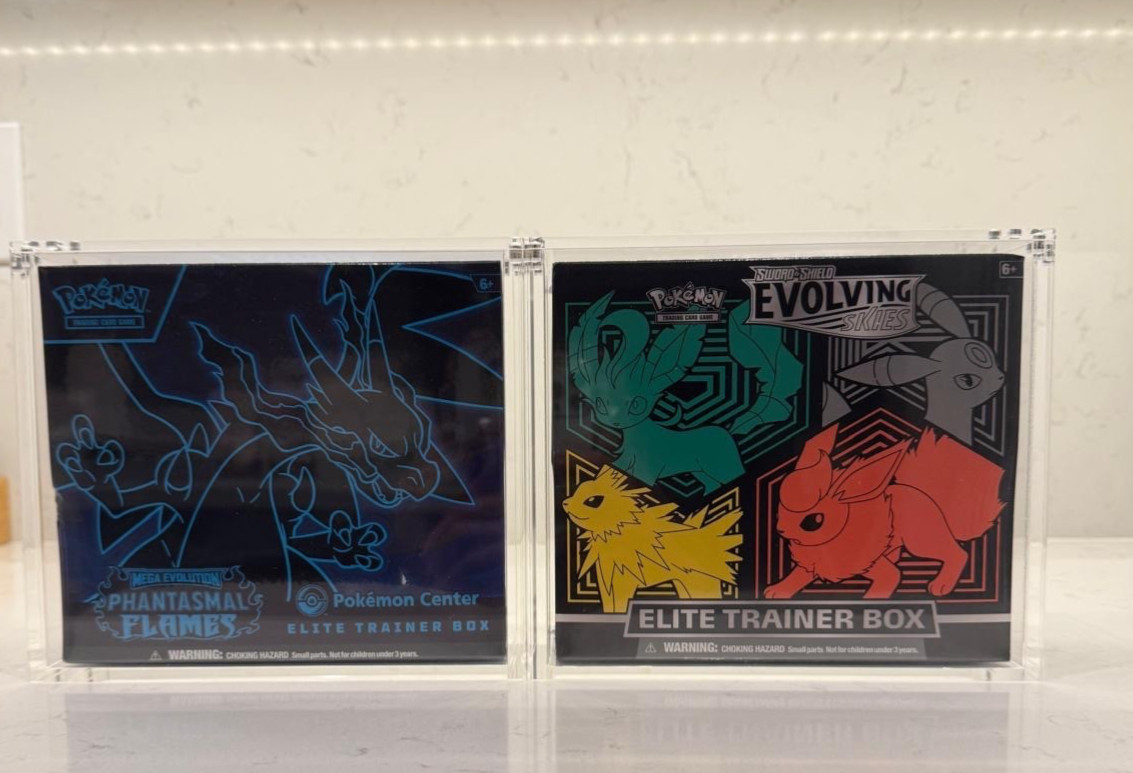 Pokemon ETB premium Acrylic Case 99% UV Protection Magnetic Lid