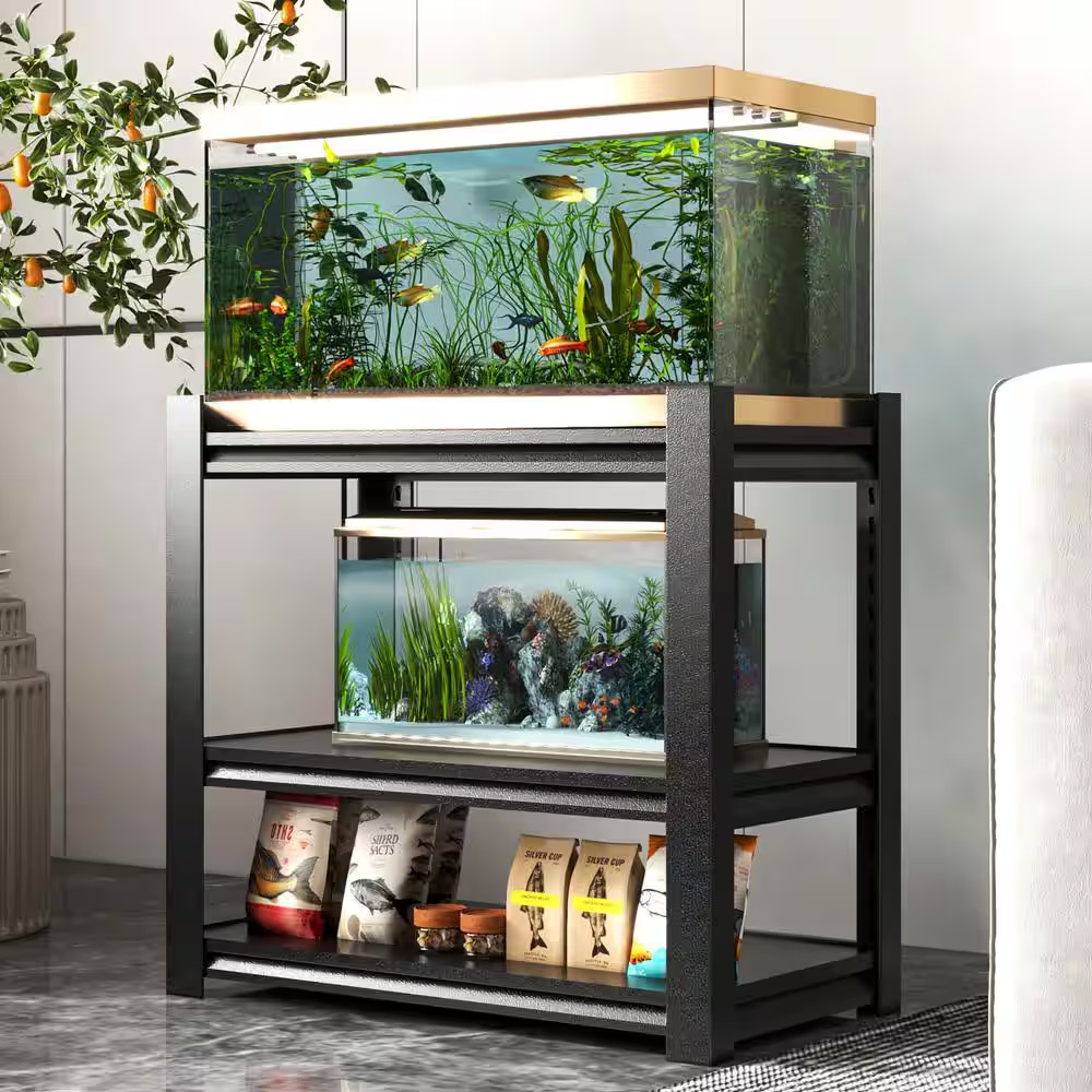 31.5 In. L X 18 In. W X 34 In. H Heavy Duty Reptile Stand, Adjustable 3-Tier Fis