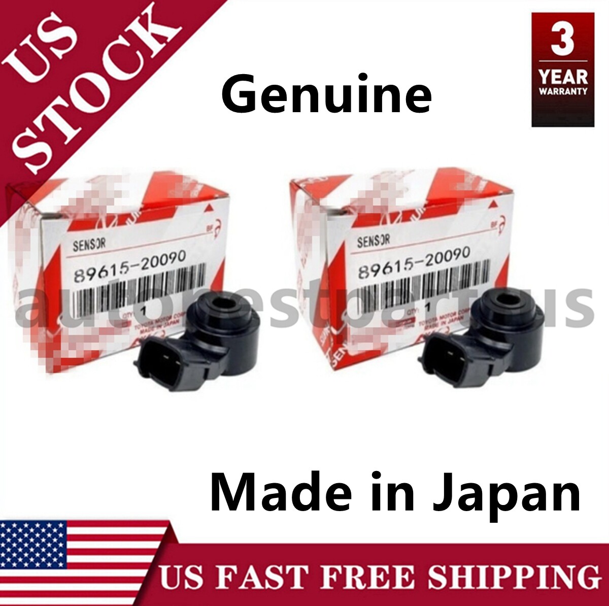 2pcs Genuine OEM Denso Knock Sensor for Toyota Lexus 89615-06010 89615-20090 NEW
