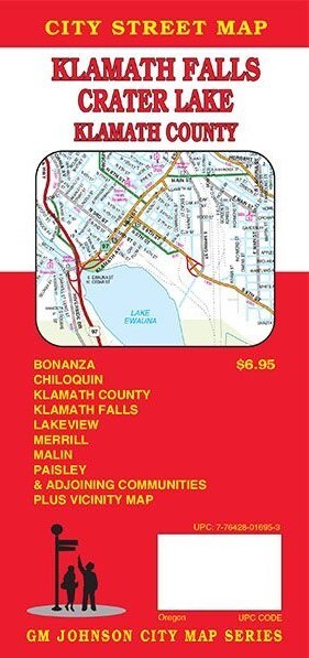 City Street Map of Klamath Falls, Crater Lake, & Klamath County, Oregon, by GMJ