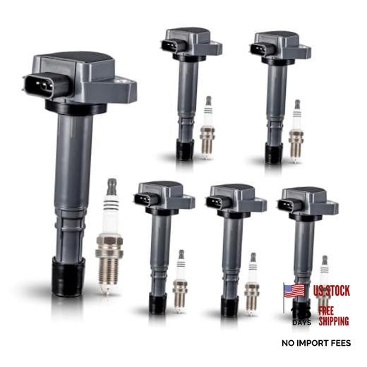 Set of 6 Ignition Coil Packs with Spark Plug 3.5L V6 - Black Coils with 6 Plugs